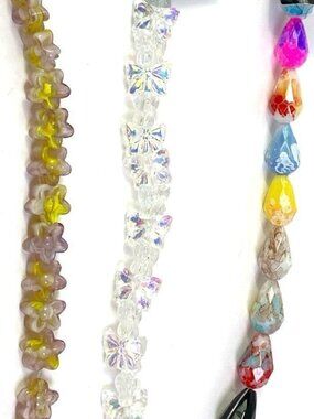 Lot Glass Beads AB Crystal Butterfly Swirl Flower Faceted Teardrop Jewelry Craft